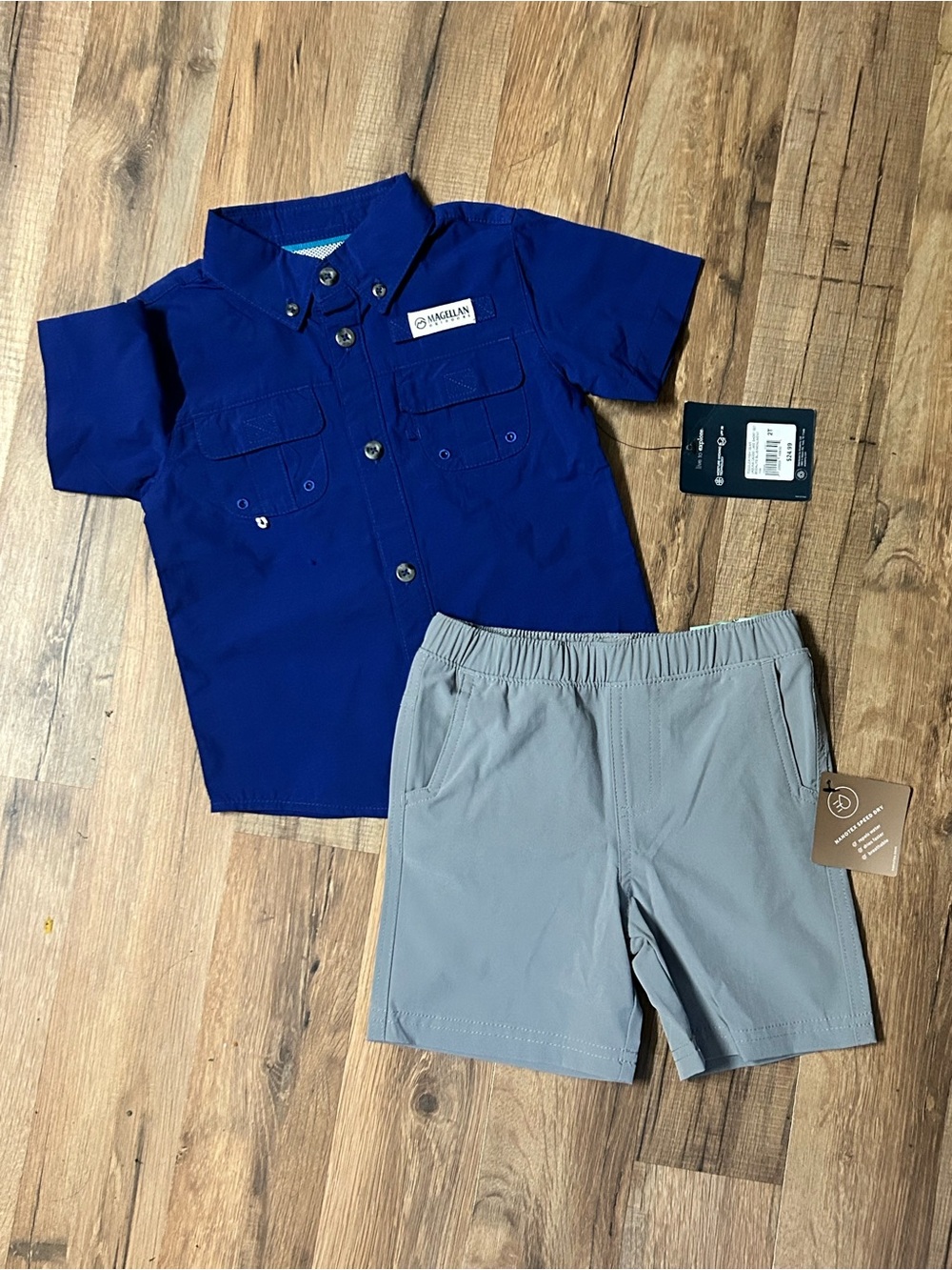 Magellan Outdoors Fish Gear Moisture Wick 2T Outfit Shorts And Shirt